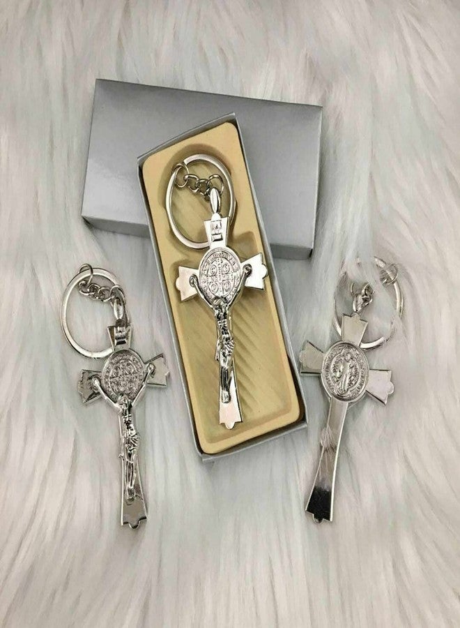 CLGIFT Set of 12 Large Italian St Benedict Cross/Rosary/Baptism Favor/Religious Gift/Cross Rosary/First Communion/bulk Cross keychain/wholesale religious favor - Image 3